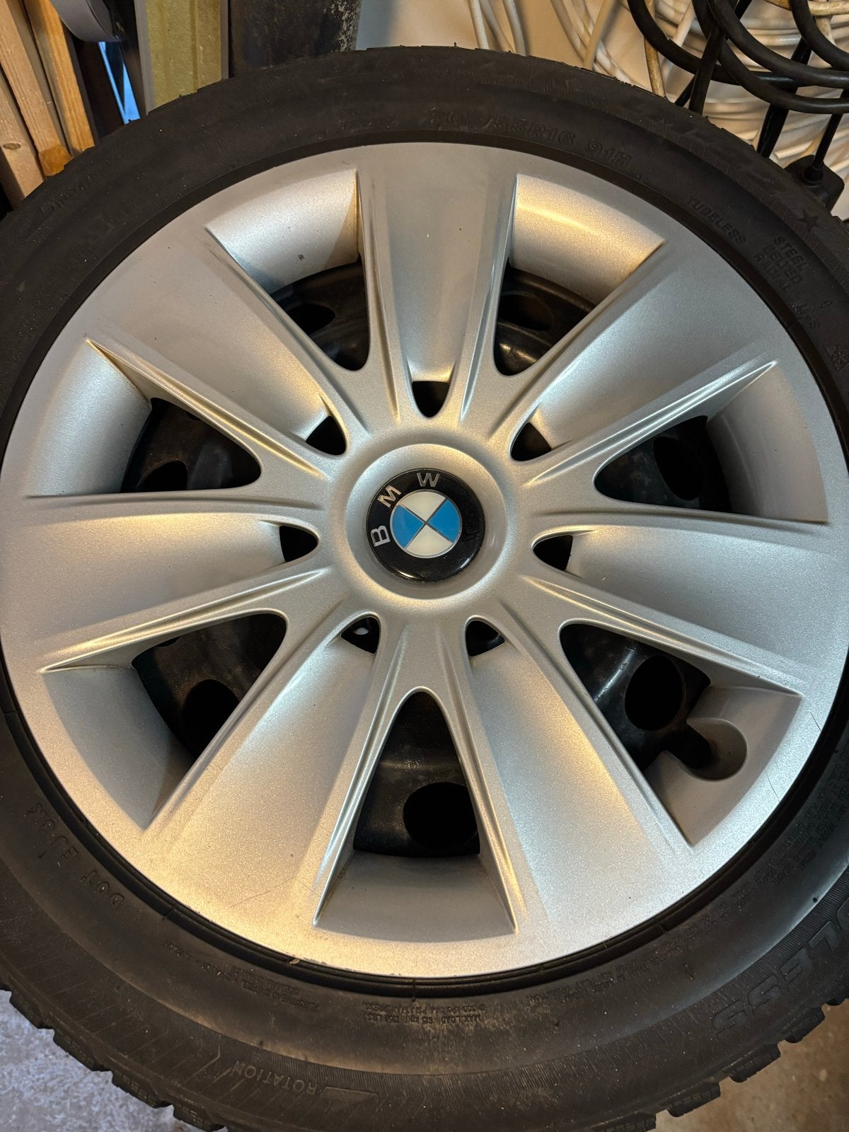BMW Winterbanden met Velgen 205/55R16, Ophalen, Gebruikt