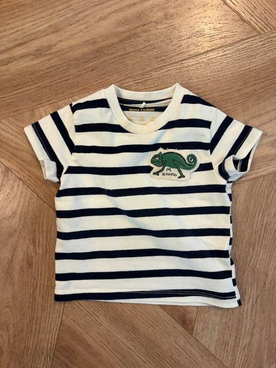 Mini Rodini T-shirt maat 80 met kameleon, Kinderen en Baby's, Ophalen of Verzenden, Gebruikt, Jongetje of Meisje