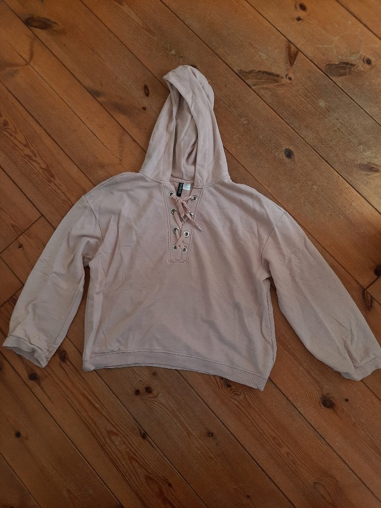 roze trui hoodie touwtjes h&m M, Kleding | Dames, Ophalen of Verzenden, Zo goed als nieuw, Roze