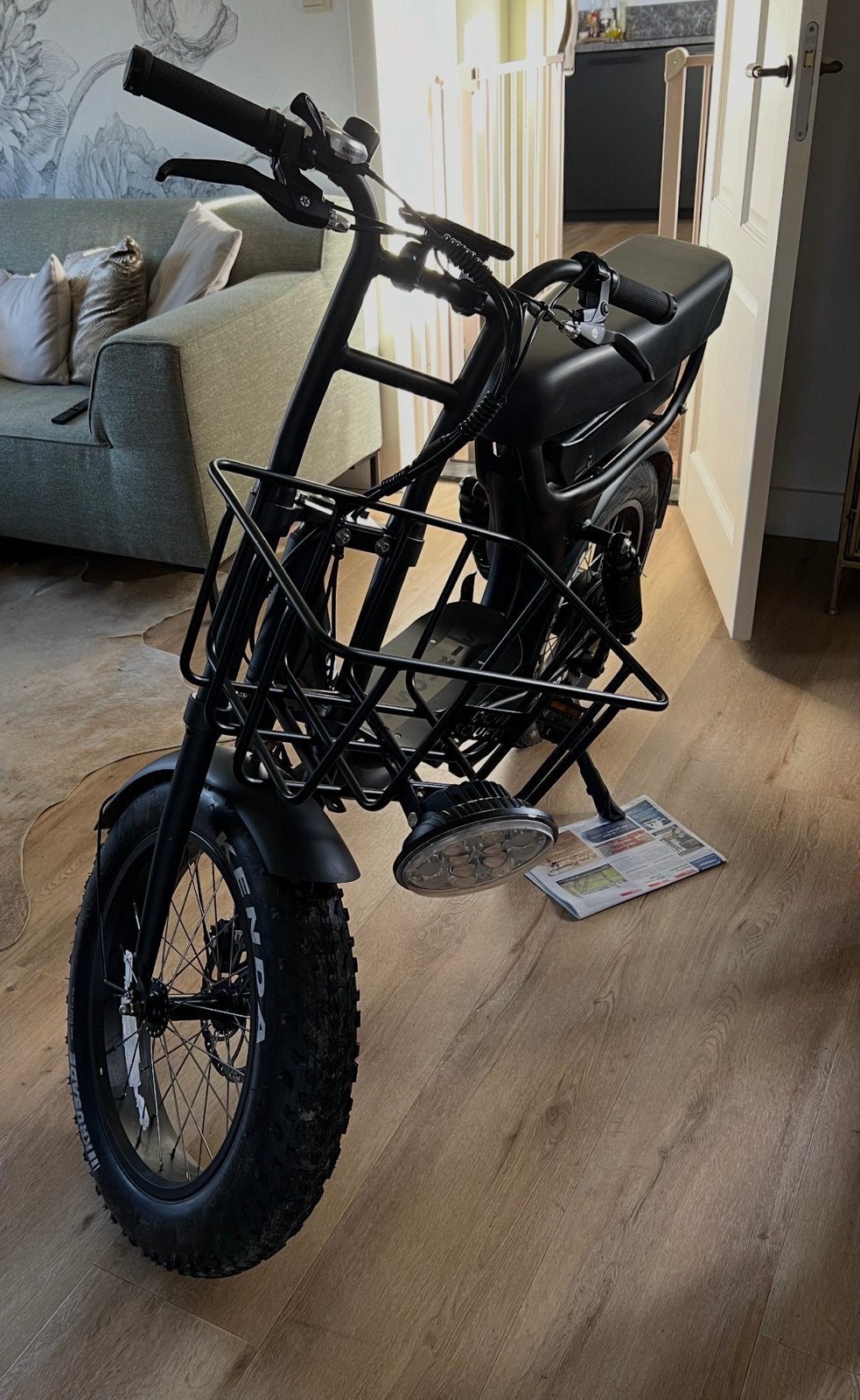 Don Souris Capo Fatbike met Don Souris mand, Zo goed als nieuw, Minder dan 47 cm, 50 km per accu of meer, Ophalen