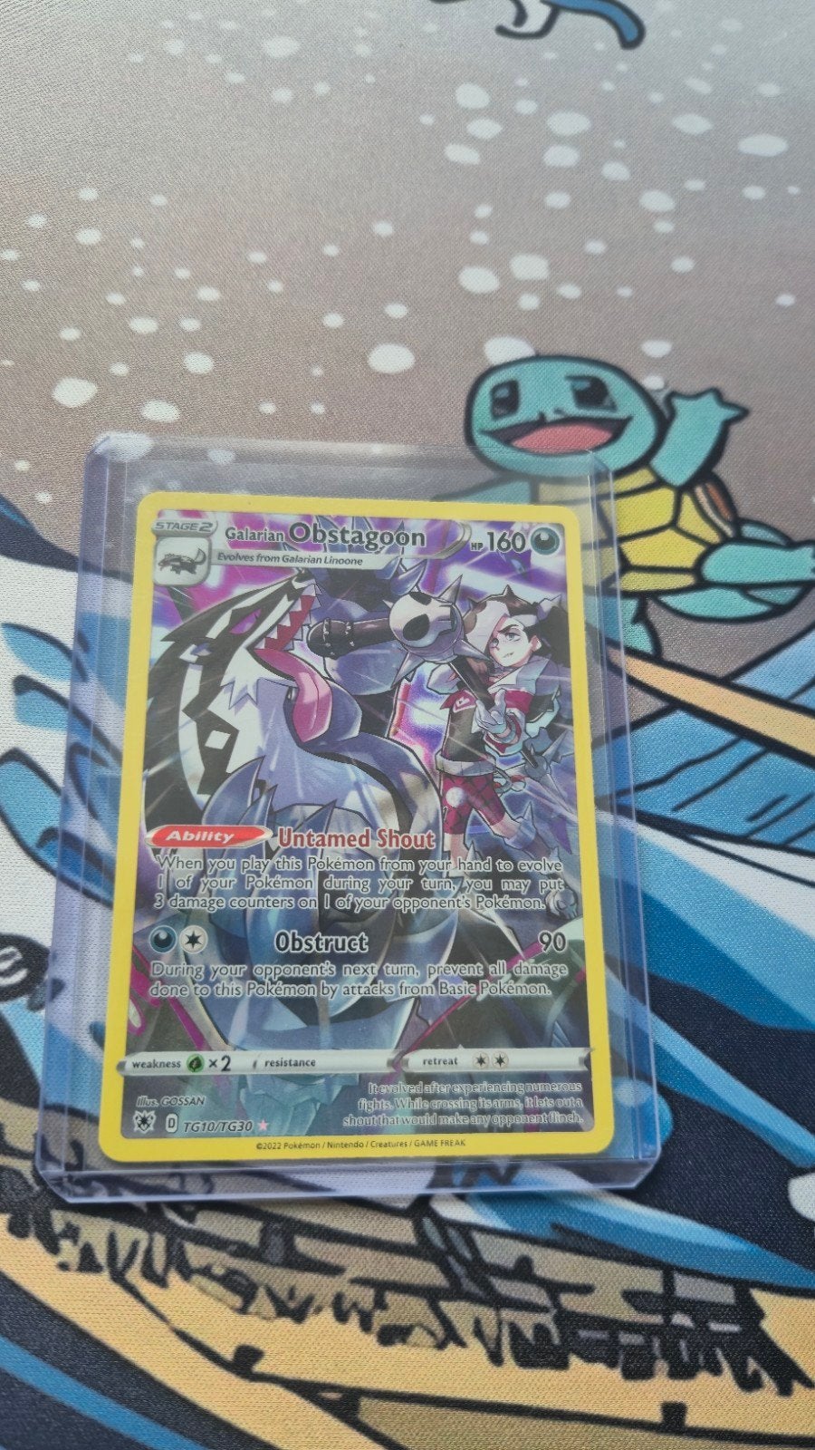 Galarian Obstagoon Pokemon kaart (TG02/TG30), Hobby en Vrije tijd, Ophalen of Verzenden, Zo goed als nieuw, Losse kaart
