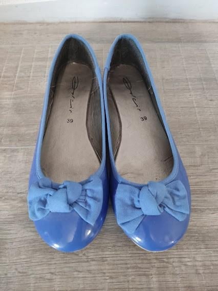 Dolcis blauwe dames lak ballerina`s met strik, Dolcis, Blauw, Gedragen, Ballerina's