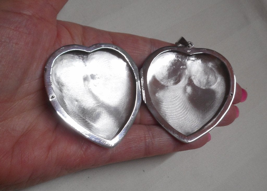 Zilveren zeer royale hart medallion nr.1213, Gebruikt, Verzenden, Hart, Zilver