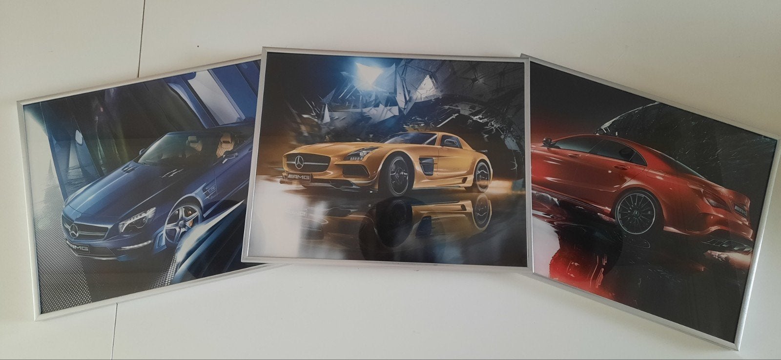 3 mooie posters van Mercedes in lijsten 40 x 50 cm, Verzamelen, Posters, Met lijst, Rechthoekig Liggend, Ophalen of Verzenden