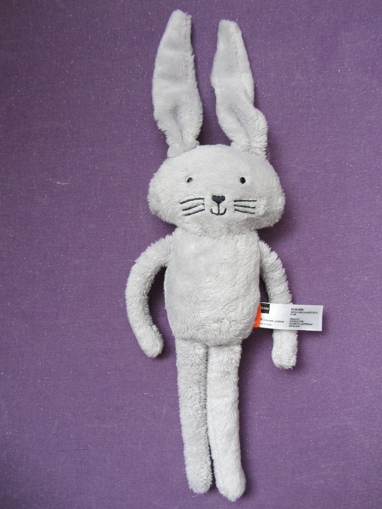 HEMA Knuffel KONIJN. 30 CM. GRIJS **Nieuw**, Kinderen en Baby's, Hema, Grijs, Ophalen of Verzenden, Met label