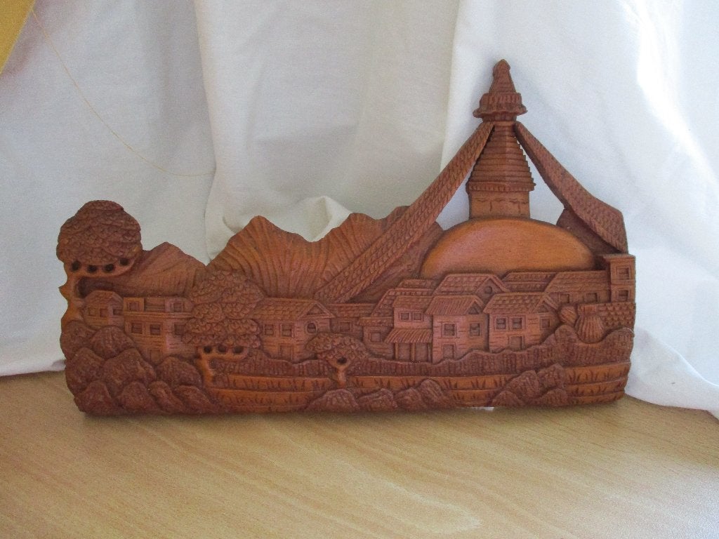Houtsnijwerk Indonesie of China, Overige onderwerpen, Ophalen of Verzenden, Handgemaakt, Wanddecoratie
