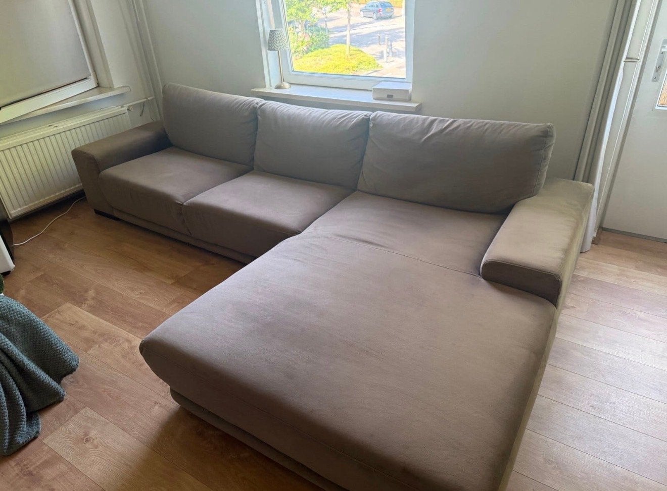 Bruine hoekbank Rofra home GRATIS, Ophalen, Gebruikt, Hoekbank, 300 cm of meer