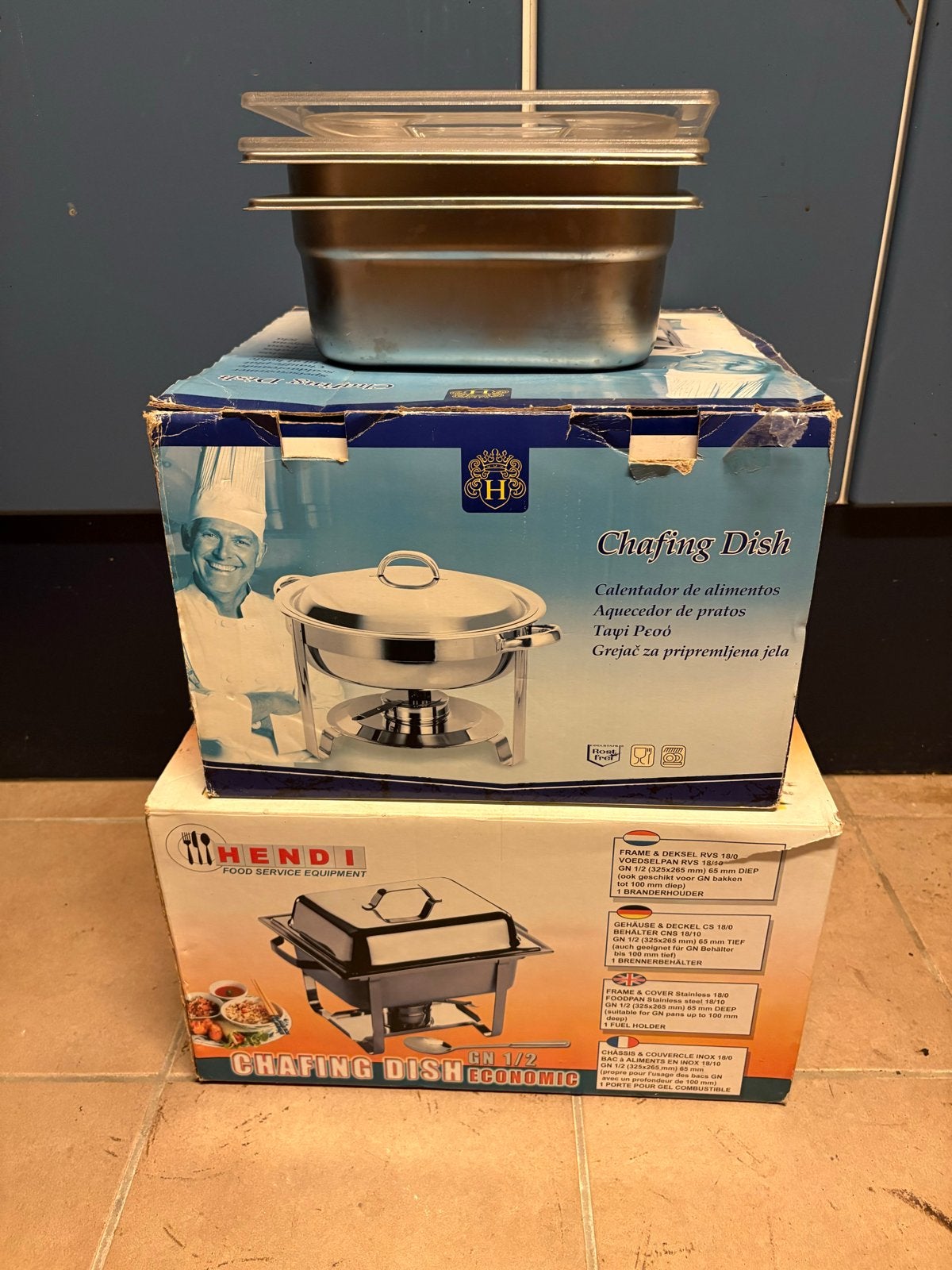 Warmhoudschalen voor buffet, Ophalen, Hendi, Zilver, Metaal