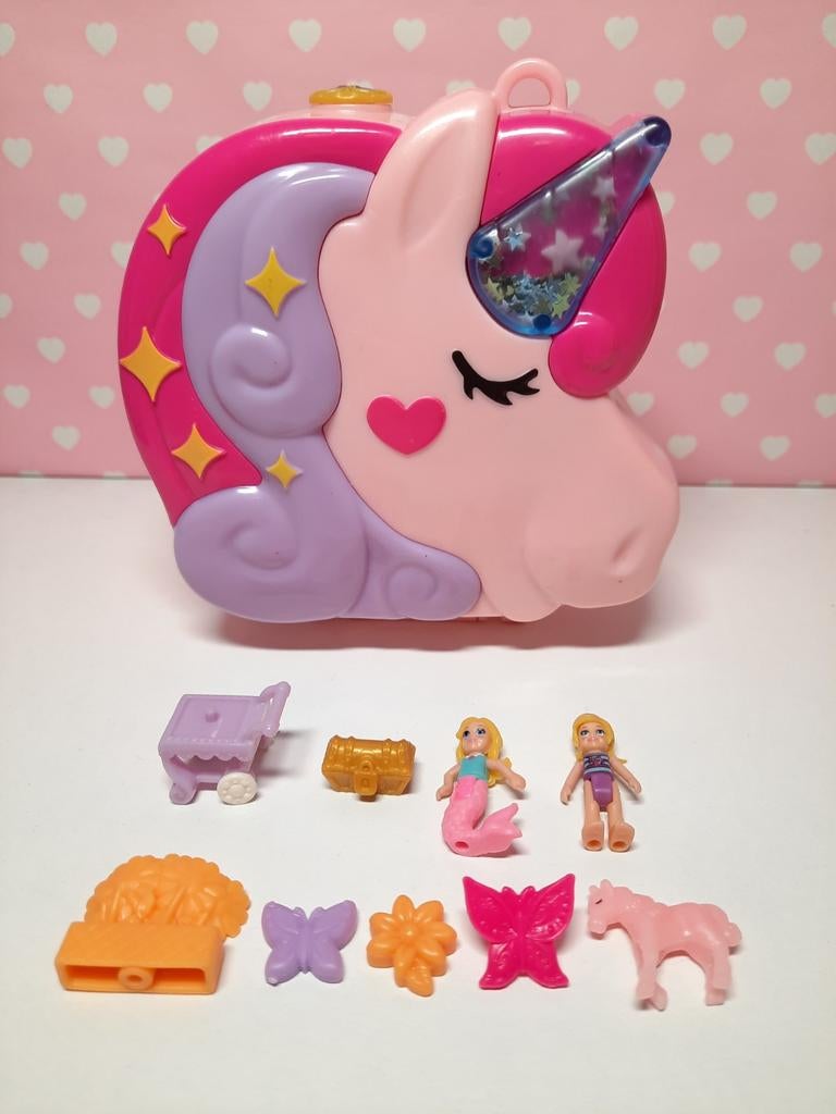 Polly Pocket Eenhoorn Compact Speelset met Accessoires, Ophalen of Verzenden, Gebruikt, Meisje