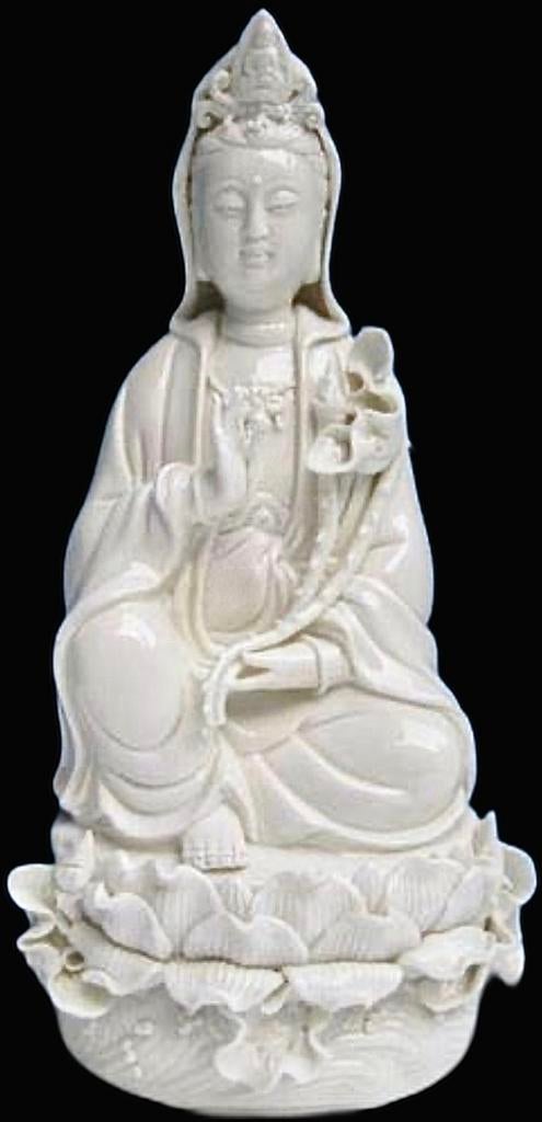 Dehua Porselein Kwan Yin Boeddha Beeld Blanc De Chine, Verzenden