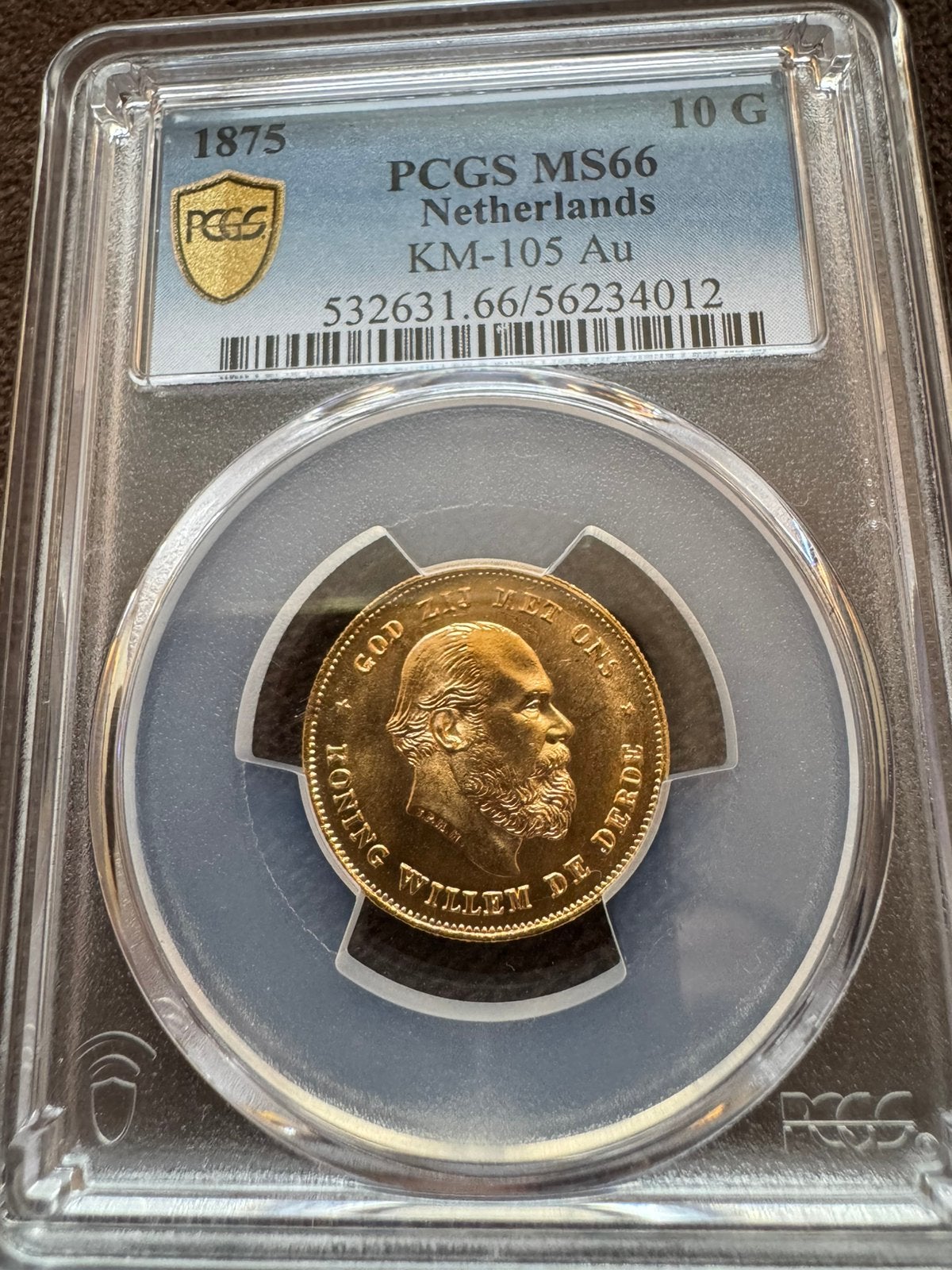 Gouden tientje Gulden Willem III 1875 MS66, Koning Willem III, Losse munt, 10 gulden, Goud