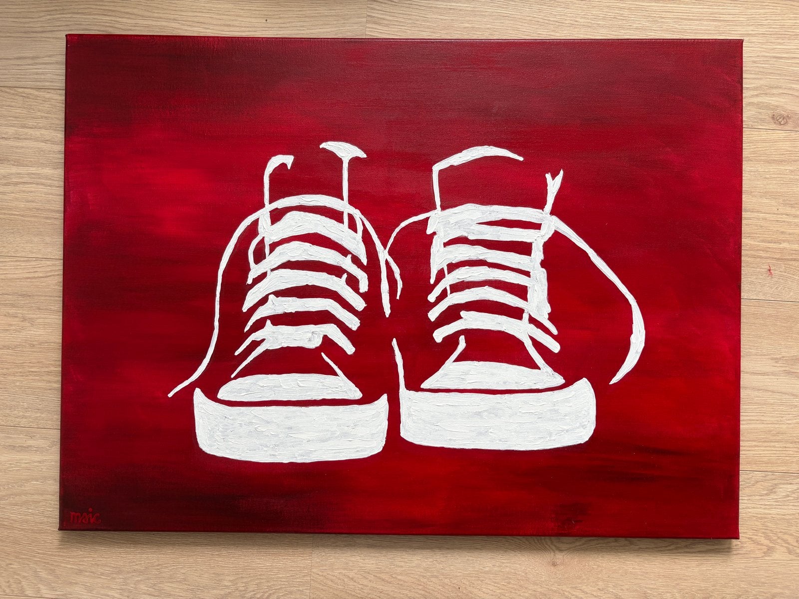 Acrylverf schilderij "Converse" - 75x55 cm, Ophalen, Acrylverf, Overig onderwerp, Handgeschilderd