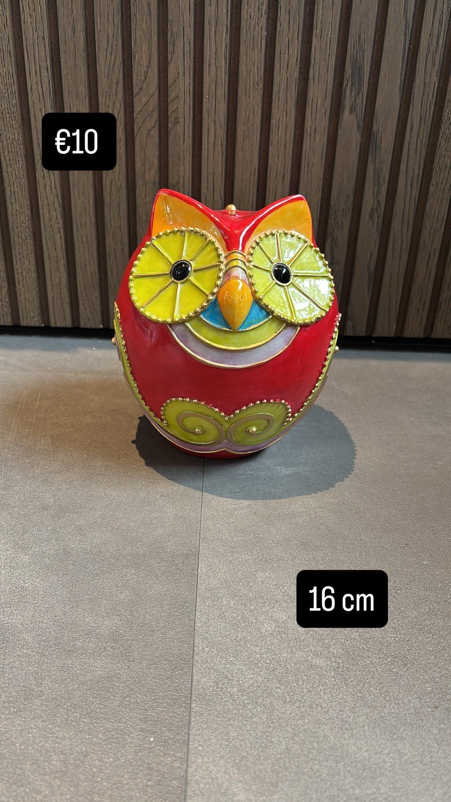 Prachtige kleurrijke decoratieve uil, Verzamelen, Ophalen of Verzenden, Zo goed als nieuw, Overige typen