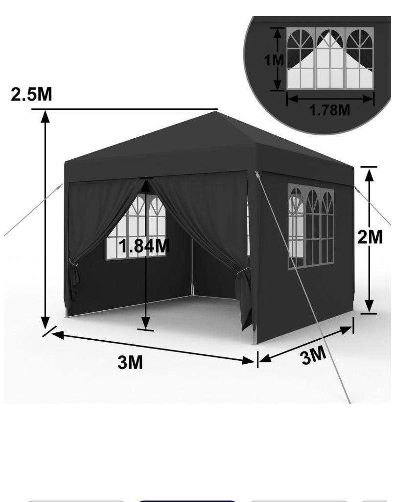 Partytent te huur 3x3, Partytent, Minder dan 4 meter, Nieuw, 2 meter of meer