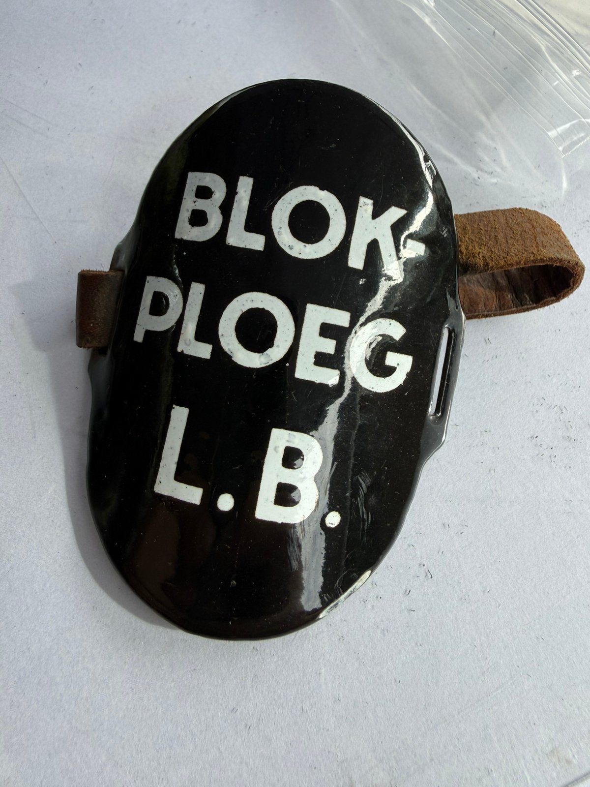 Schildje blokploeg lb, Ophalen of Verzenden, Nederland, Embleem of Badge