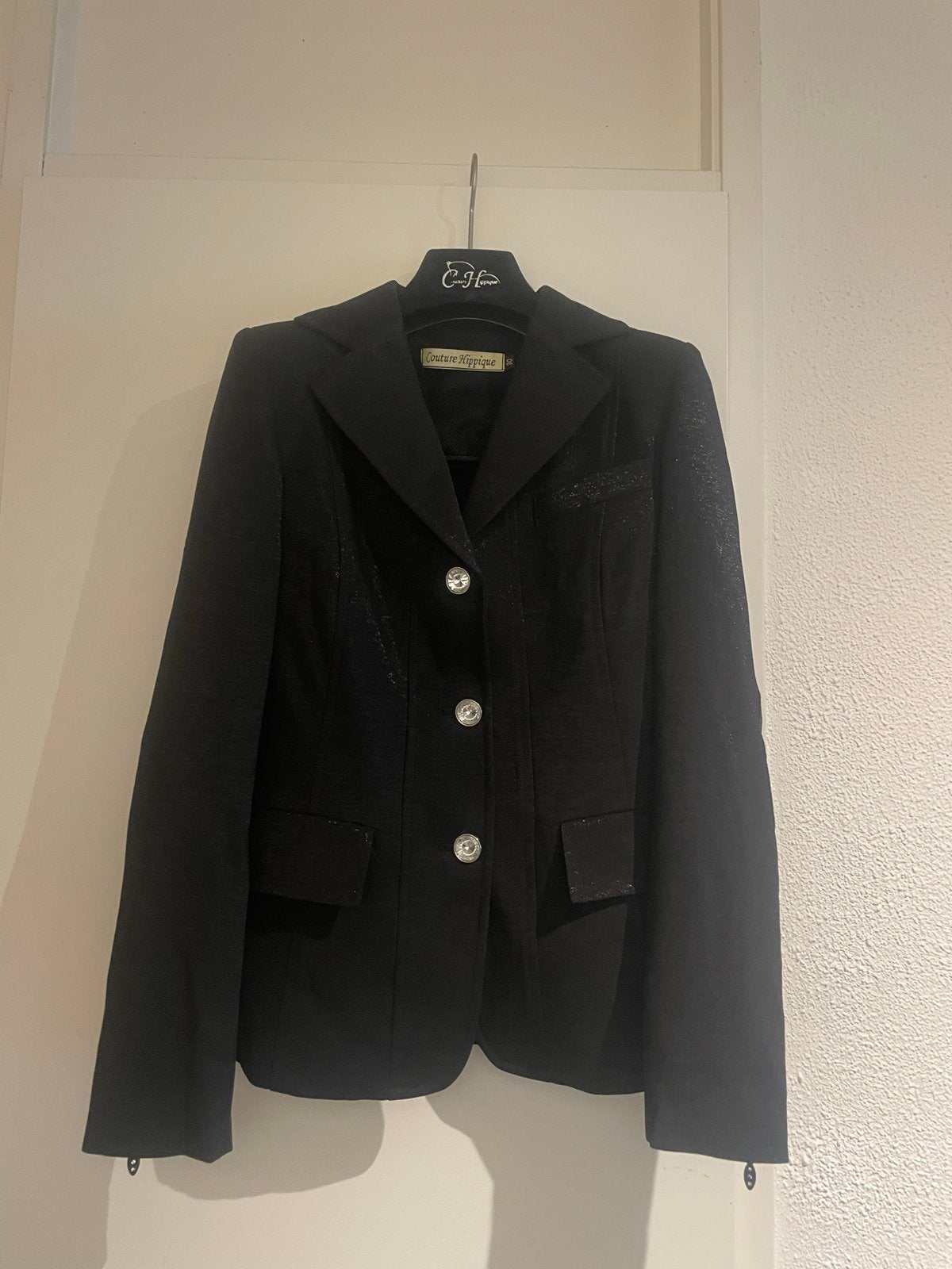 Couture Hippique wedstrijdjasje met bling, Zwart, Ophalen of Verzenden, Zo goed als nieuw, Jasje