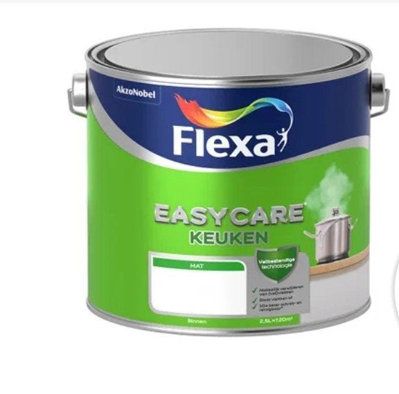 Flexa Easycare Keuken Muurverf Mat 1.5L - kleur Laurel gamma, Ophalen, Nieuw, Verf, Minder dan 5 liter