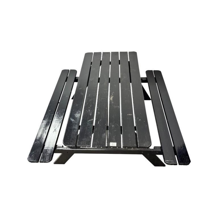 Picknicktafel met inklapbare zitting zwart 150x70cm  278, Ophalen of Verzenden, Gebruikt, Aluminium