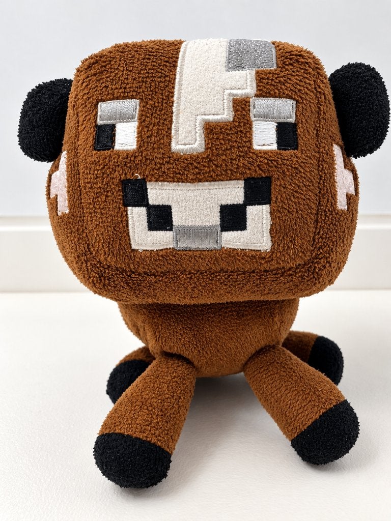 Minecraft Baby Koe Pluche Knuffel (ca. 15 cm) – ZGAN, Ophalen of Verzenden, Zo goed als nieuw, Wasbaar, Klein (minder dan 20 cm)