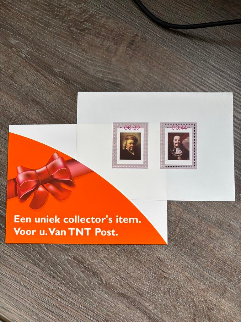Unieke TNT Post postzegels: Rembrandt en Michiel de Ruyter, Postzegels en Munten, Ophalen of Verzenden, Na 1940, Postfris