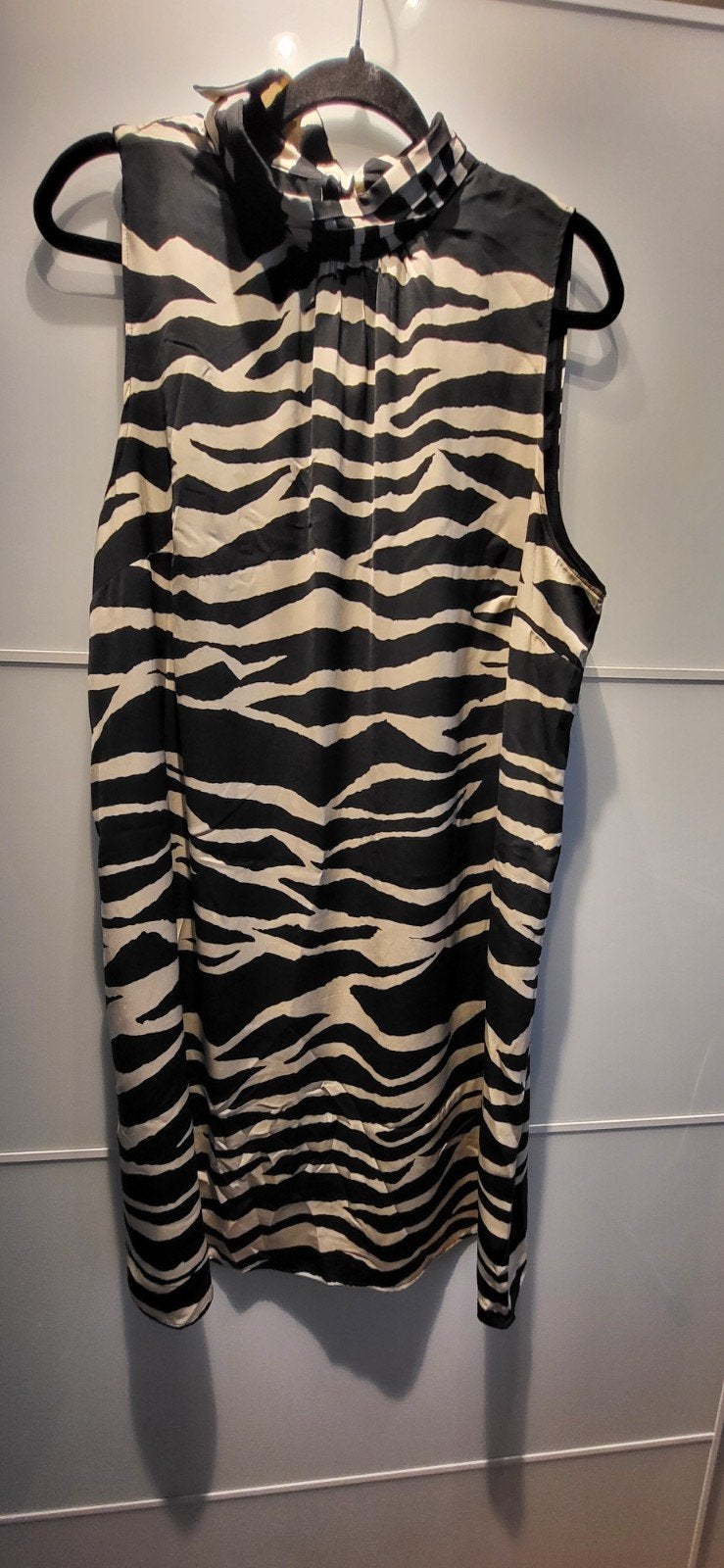 Zebra print jurkje maat xl, Ophalen of Verzenden, Zo goed als nieuw, Maat 46/48 (XL) of groter, Zwart