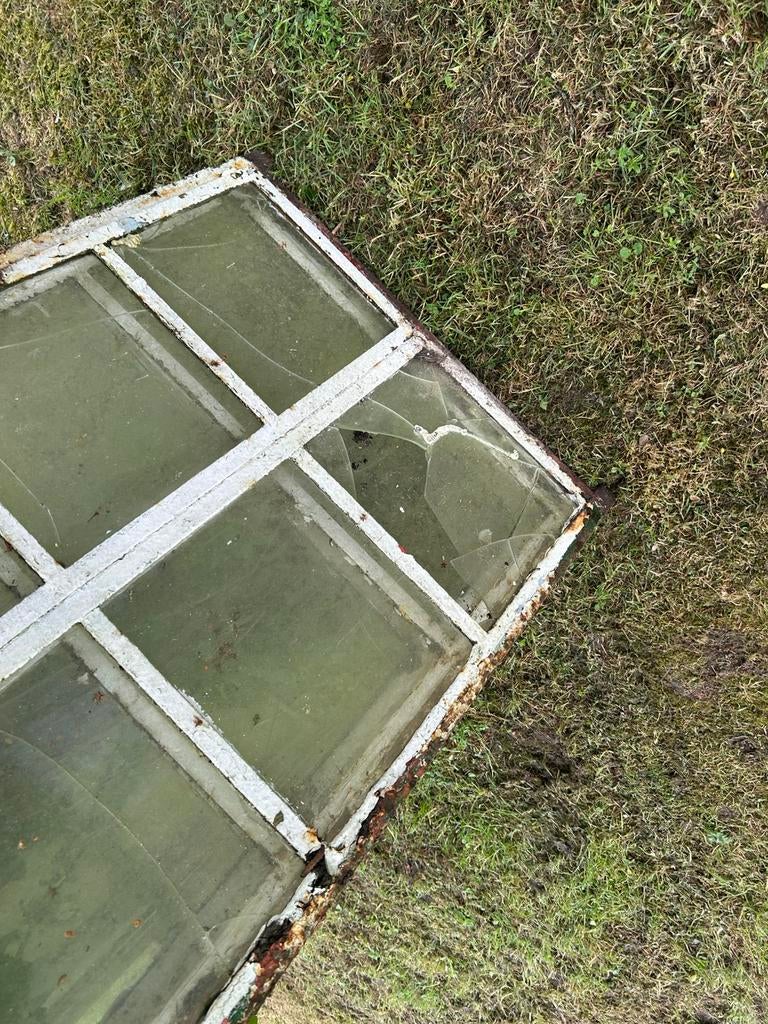 4x Stalen raam kozijn, Tuin en Terras, Ophalen, Glas, Zo goed als nieuw
