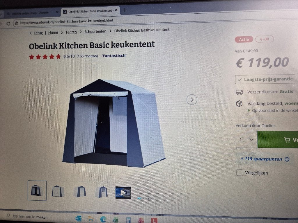 Tent, keuken/fiets tent, Caravans en Kamperen, Ophalen, Zo goed als nieuw, Tot en met 2