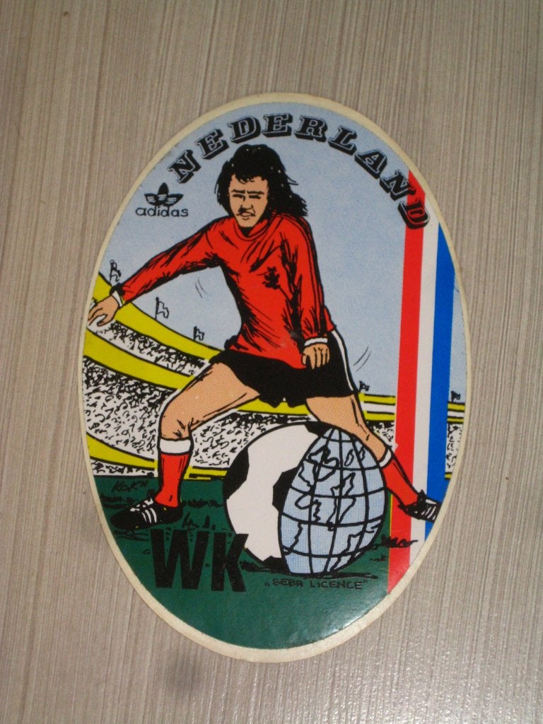 oude sticker nederland WK, Verzamelen, Ophalen of Verzenden, Zo goed als nieuw, Overige binnenlandse clubs, Poster, Plaatje of Sticker
