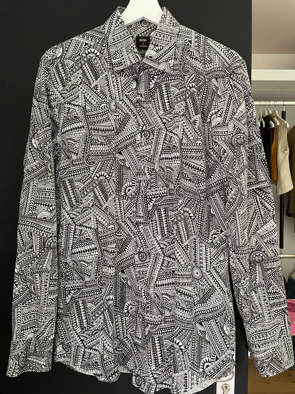 Hugo Boss Meissen Slim Fit overhemd - Maat 40 M-L, Kleding | Heren, Overhemden, Ophalen, Zo goed als nieuw, Zwart, Halswijdte 39/40 (M)