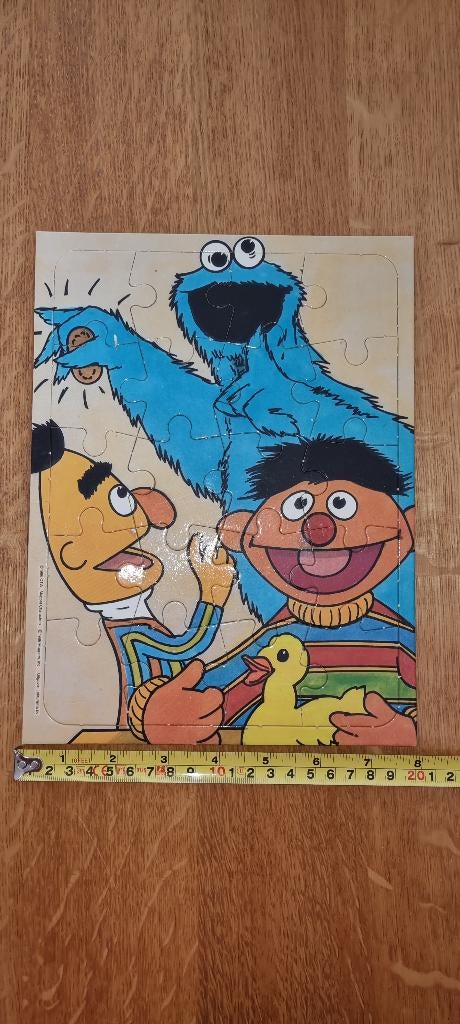 Sesamstraat kartonnen puzzel, Ophalen of Verzenden, 10 tot 50 stukjes, Zo goed als nieuw, 4 tot 6 jaar