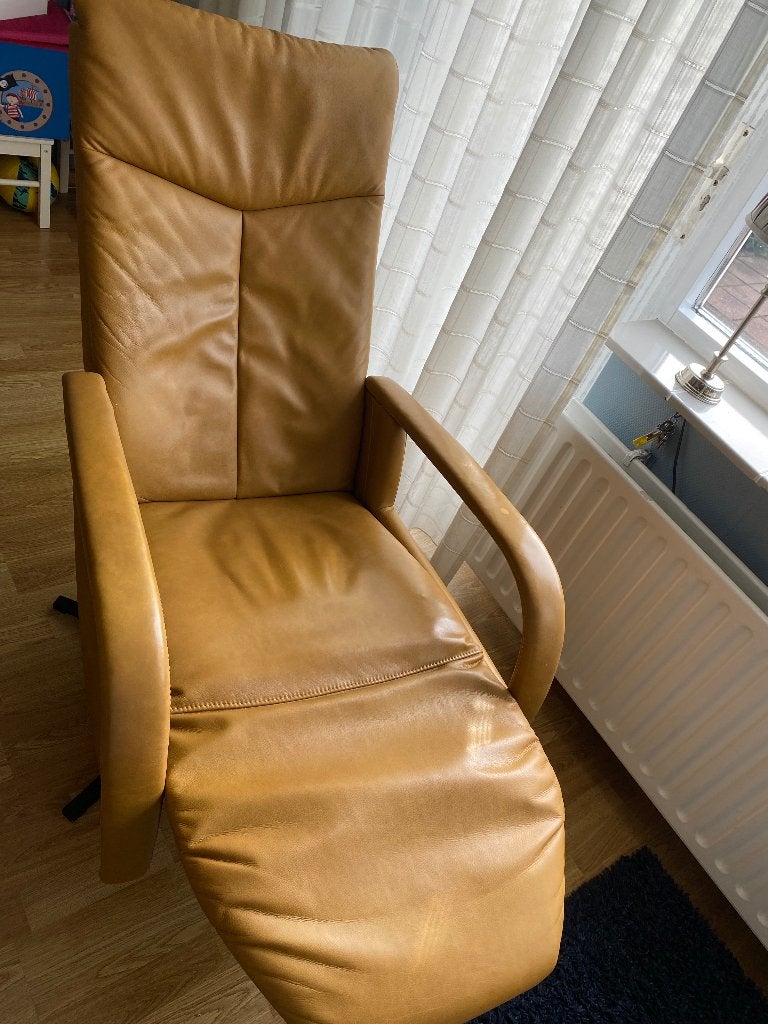 Relax Fauteuil, Ophalen, Zo goed als nieuw, Leer, 50 tot 75 cm