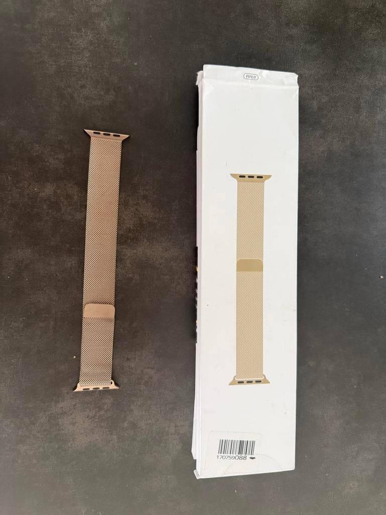 Apple Watch Milanese bandje 46mm - Goud, Apple Watch ⌚️, IOS, Nieuw, Ophalen of Verzenden