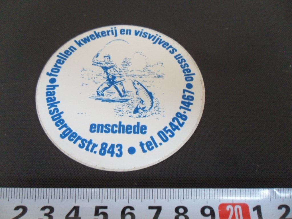 sticker Enschede Forellen kwekerij en visvijvers USSELO *, Ophalen, Zo goed als nieuw