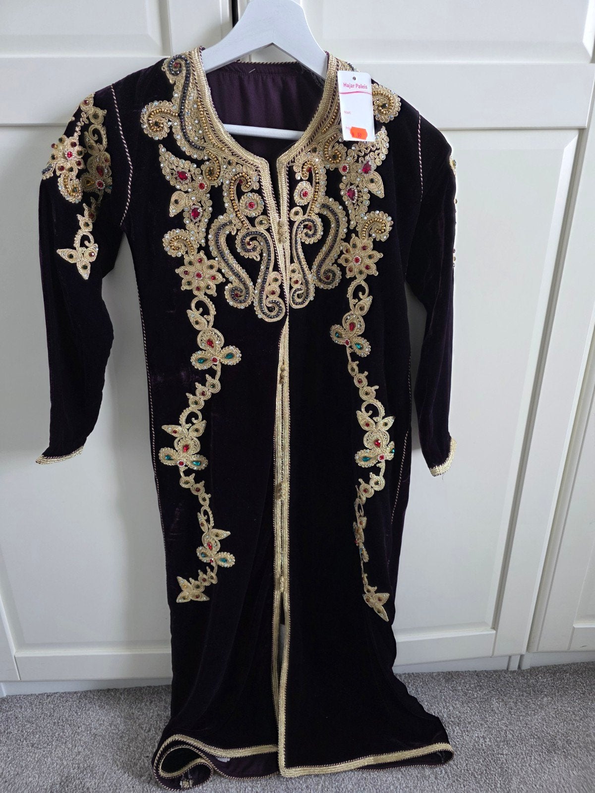 Donker paars kaftan meisje 5 a 6 jaar NIEUW, Overige typen, Paars, Ophalen of Verzenden, Zo goed als nieuw