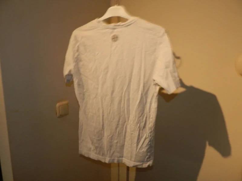 Stone Island wit shirt merk druk voorkant en rug 12Y, Gebruikt, Verzenden, Stone Island, Shirt of Longsleeve