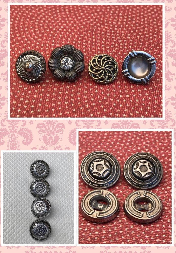 Diverse kleine knoopjes zilverkleurig - vintage, Ophalen of Verzenden, Zo goed als nieuw, Knoop of Knopen