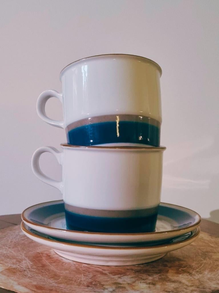 Vintage kop & schotel (2) – Porsgrund Porselen Noorwegen, Ophalen of Verzenden, Zo goed als nieuw, Overige stijlen, Kop(pen) en/of Schotel(s)