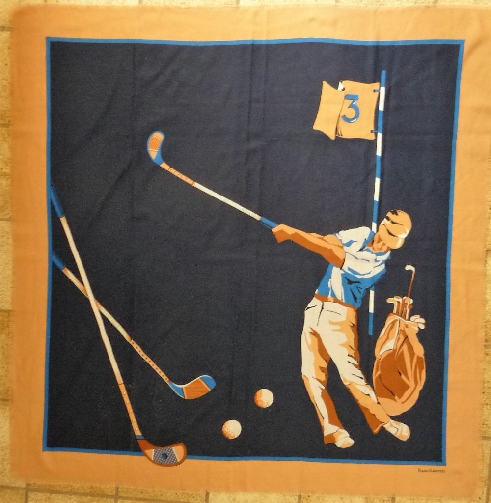 GROTE SJAAL 112 CM BIJ 112 CM FRANCO LAURENTI GOLF VINTAGE, Verzenden, Maat 46/48 (XL) of groter, Zo goed als nieuw, FRANCO LAURENTI GOLF