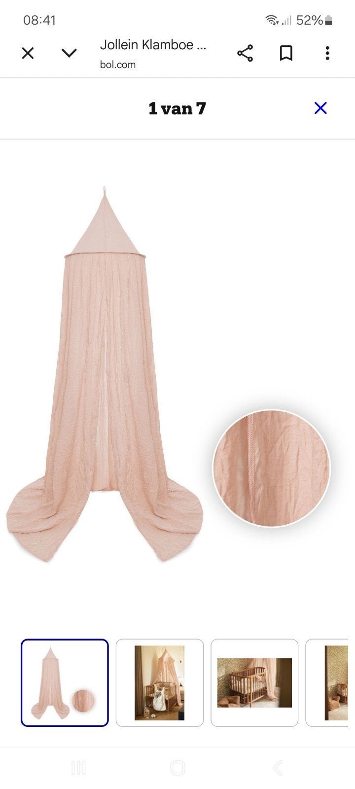 Perfecte staat klamboe Jollein Pink Pale, Ophalen, Zo goed als nieuw, Klamboe