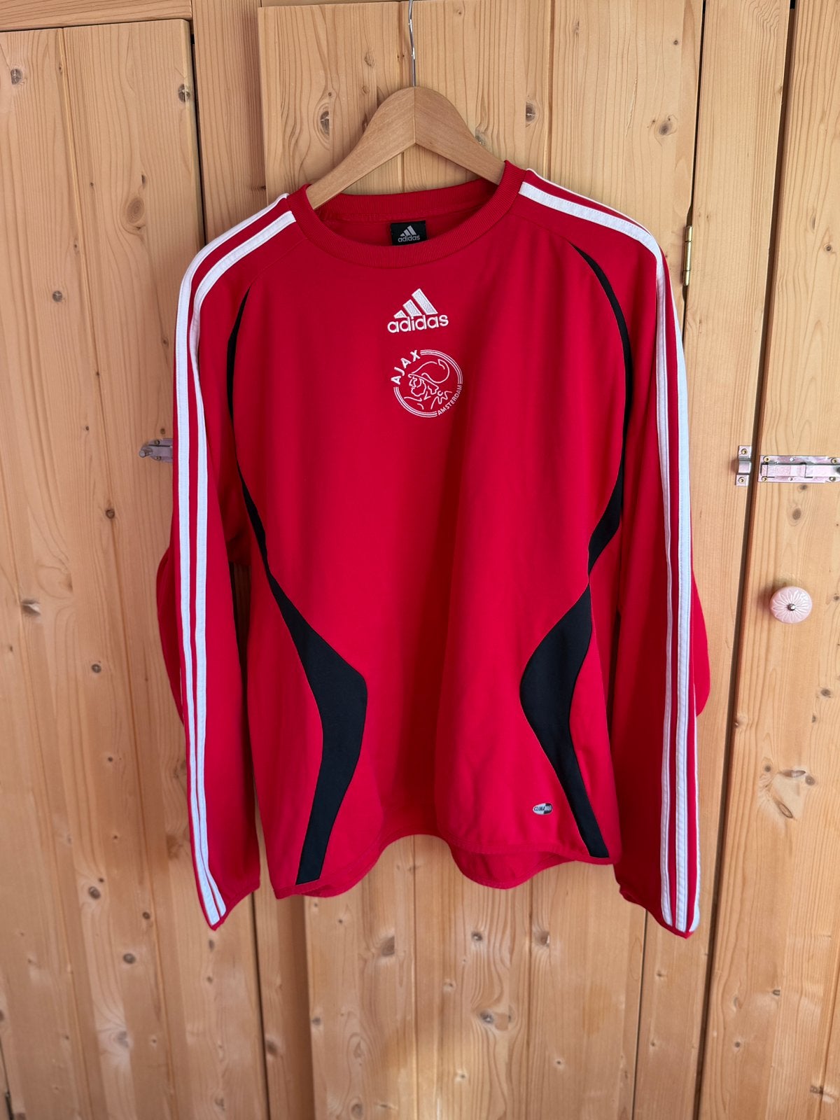 Vintage Adidas Ajax trainingsshirt 2007/2008, Retro, Ophalen of Verzenden, Zo goed als nieuw, Rood, Maat 42/44 (L)
