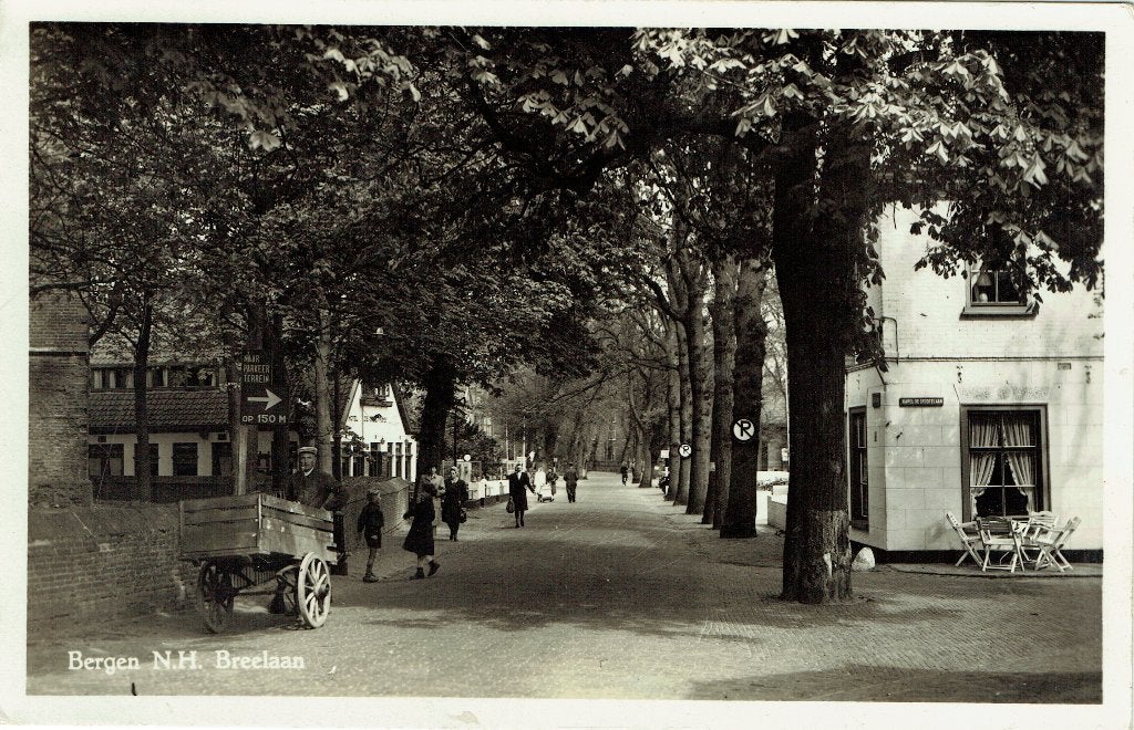 Ansichtkaart Bergen (NH) Breelaan, Verzenden, 1940 tot 1960, Gelopen, Noord-Holland