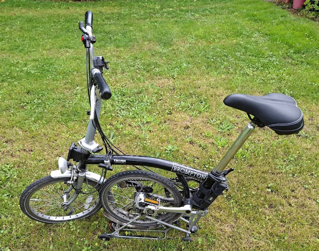 Vouwfiets Brompton T5 zilver/zwart, Ophalen, Gebruikt, Brompton, 14 tot 16 inch