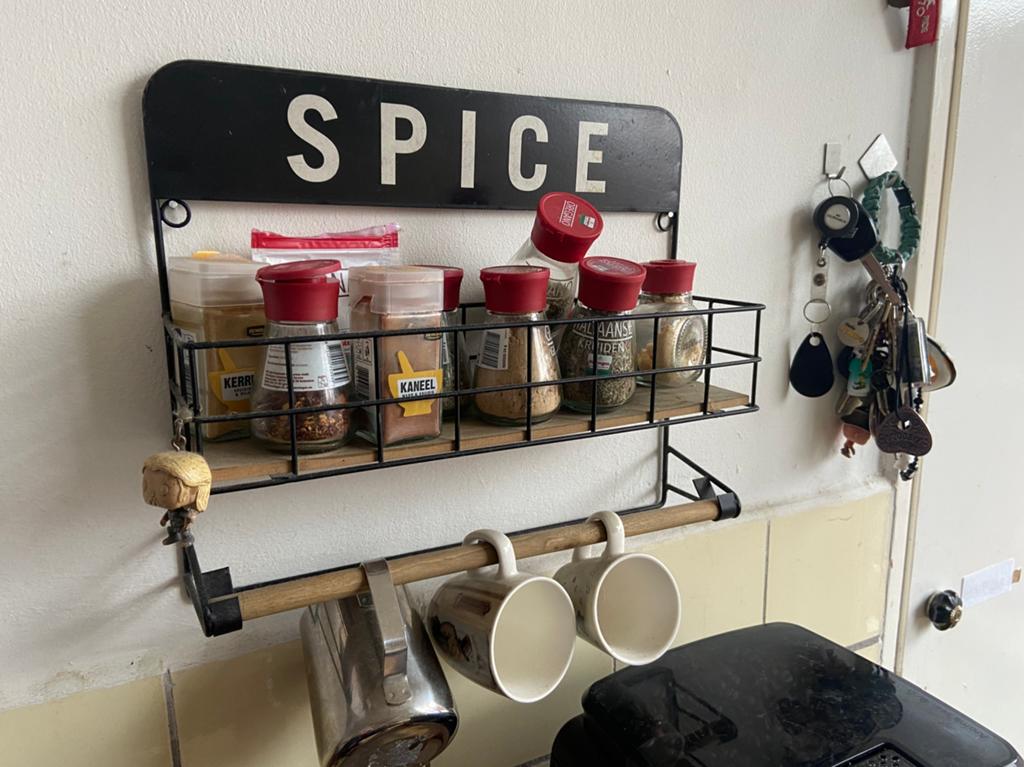 Spice rek - kruidenrek met ophangmogelijkheid, Huis en Inrichting, Keuken | Keukenbenodigdheden, Ophalen, Zwart, Metaal, Overige typen