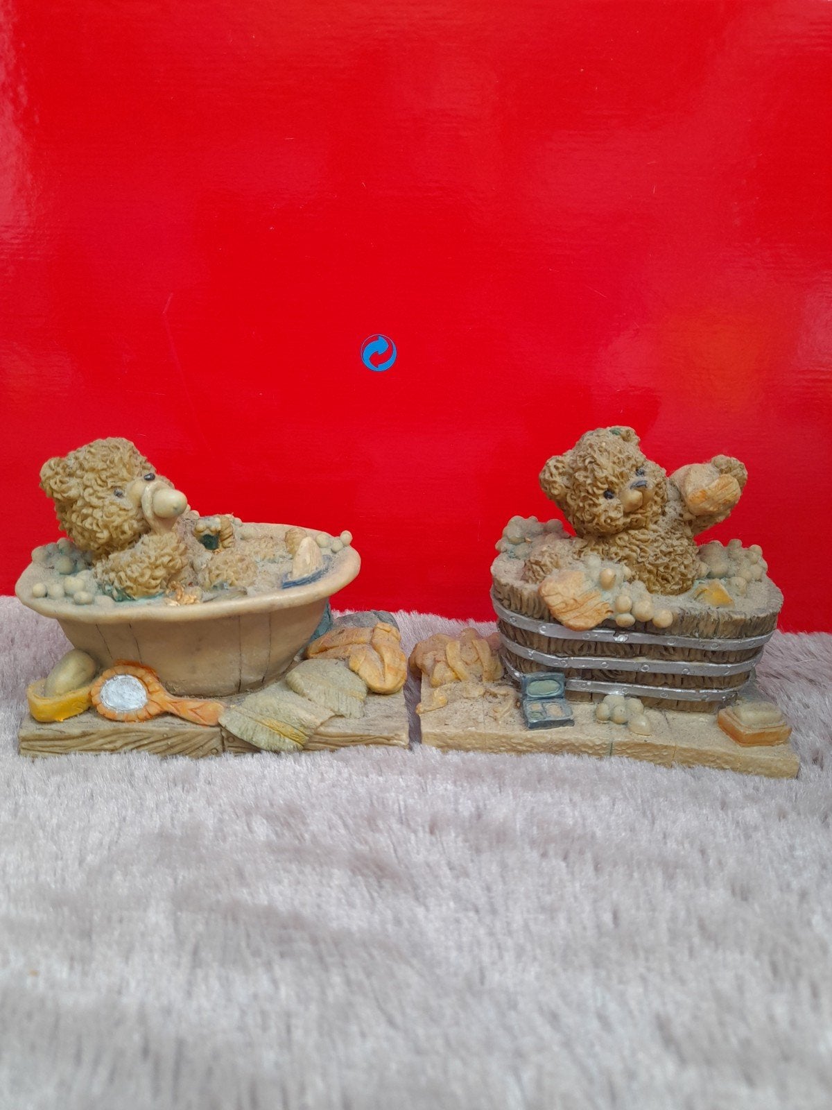 Cherished Teddies Beeldjes - Badtijd Plezier, Ophalen of Verzenden, Gebruikt, Beeldje, Cherished Teddies