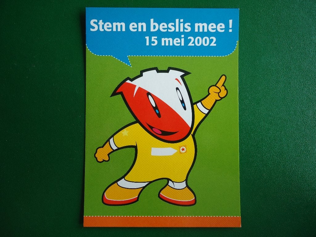 (1522) Boomerangkaart: Stem en beslis mee ! 15 mei 2002, Verzenden, 1980 tot heden, Ongelopen