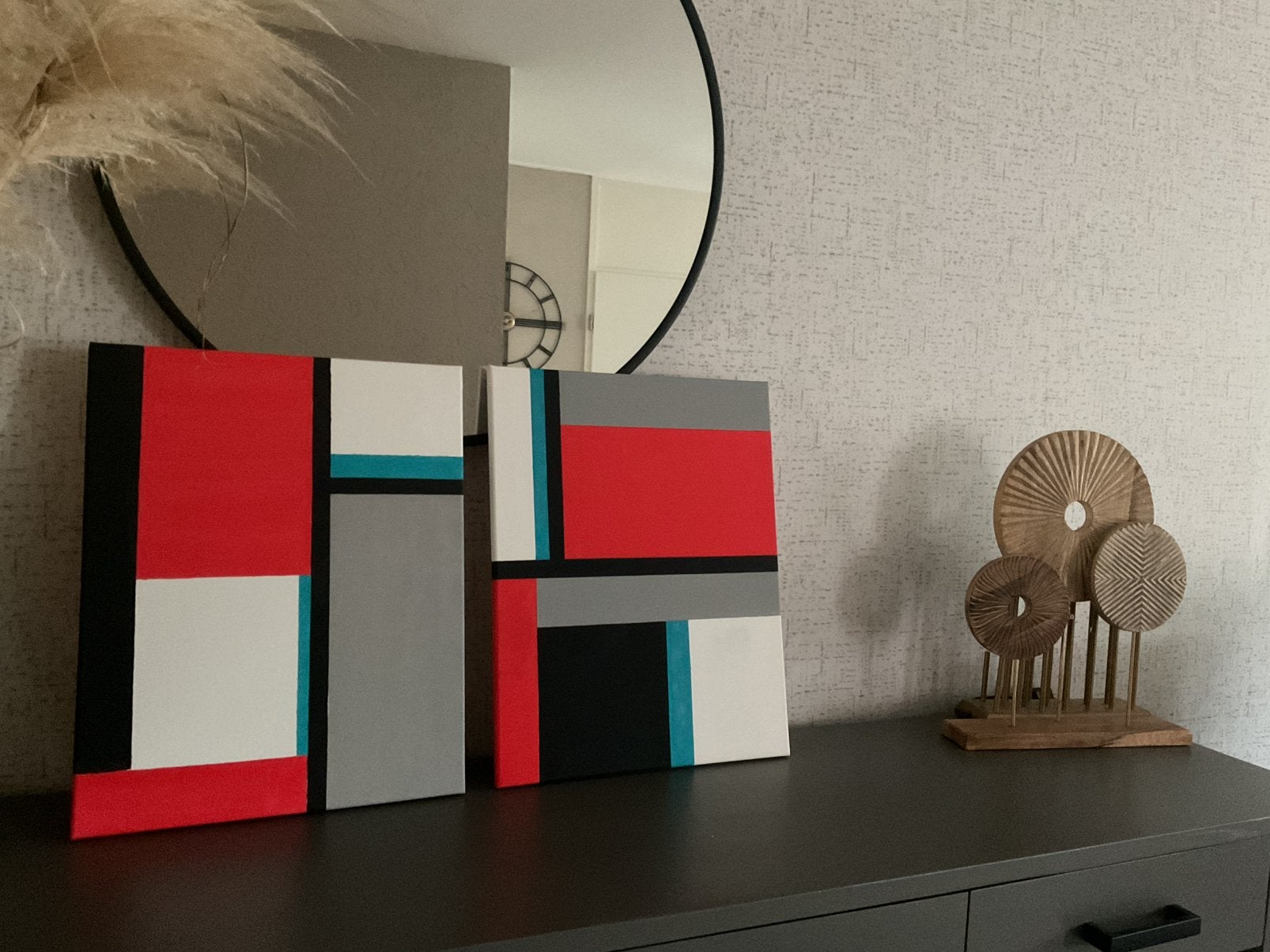 Nieuw! 2-delige handgeschilderde set(40x50cm), Ophalen of Verzenden