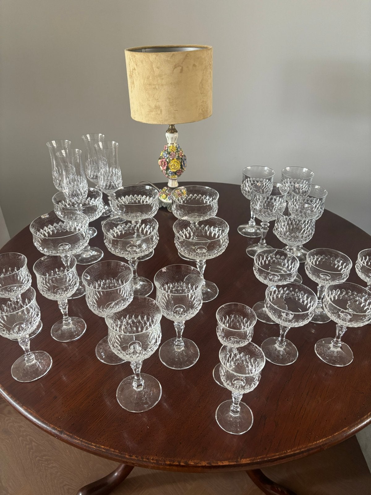 Prachtige vintage geslepen kristallen glazen set, Ophalen