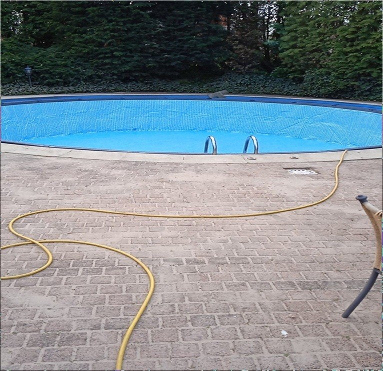 rond zwembad 7.50m diameter, Rond, 300 cm of meer, Zo goed als nieuw, Ophalen