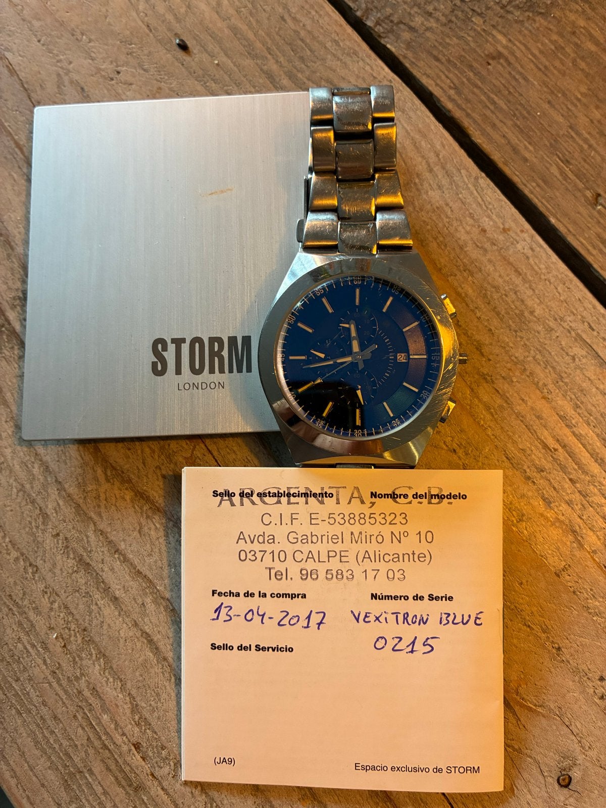 Storm London Vexitron Blue Herenhorloge - Zo goed als nieuw, Sieraden, Tassen en Uiterlijk, Overige merken, Staal, Polshorloge