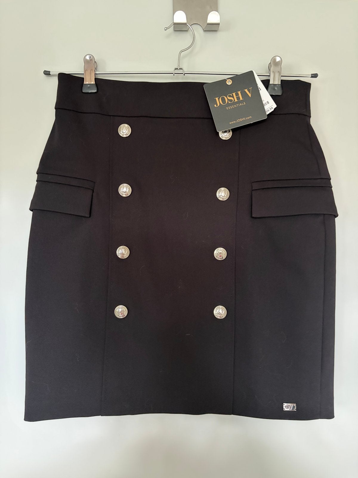 Josh V Elora rok zwart met zilveren knopen, Maat 38/40 (M), Verzenden, Zwart, Nieuw